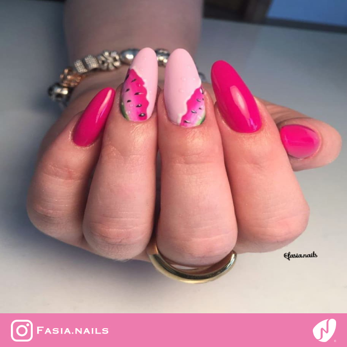 Sweet Watermelon Nails